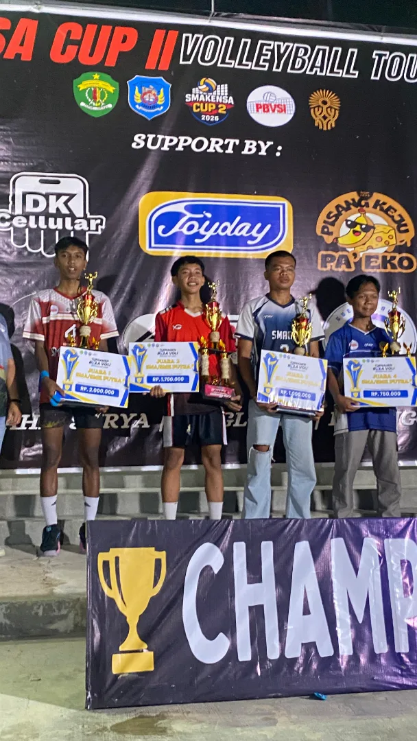 Sengit Hingga Akhir, Tim Voli SMK MUTU Raih Juara 2 di Turnamen SMAKENSA Cup 2026